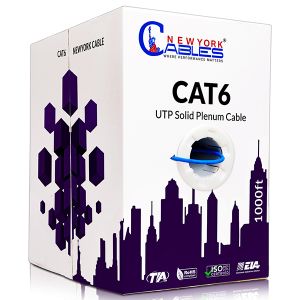 1000ft Cat6 Plenum CCA Cable UTP CMP Rated 23 AWG 550 MHz Pull Box