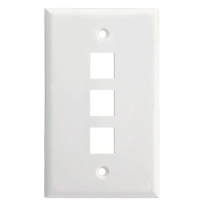 3 Port Standard Face Plate for Keystone Jacks Pack of 10