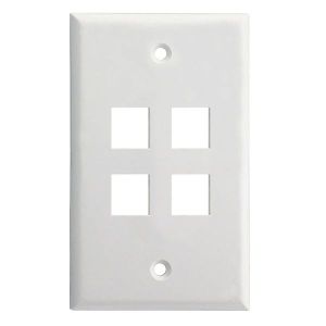 4 Port Standard Face Plate for Keystone Jacks Pack of 10