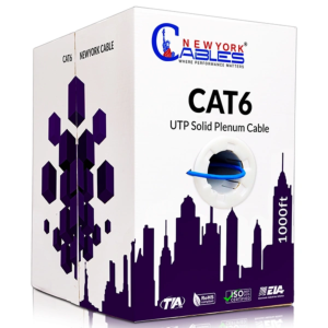 1000ft Cat6 Plenum CCA Cable UTP CMP Rated 23 AWG 550 MHz Pull Box