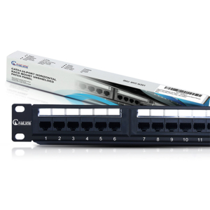 24 Port Cat6a Patch Panel 1U Unshielded Horizontal Rack Mount